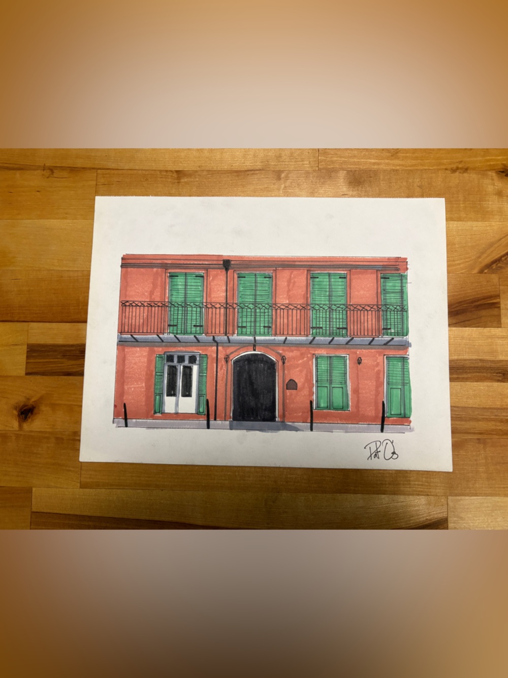 Original illustration of famous Pat O’Briens- New Orleans Art